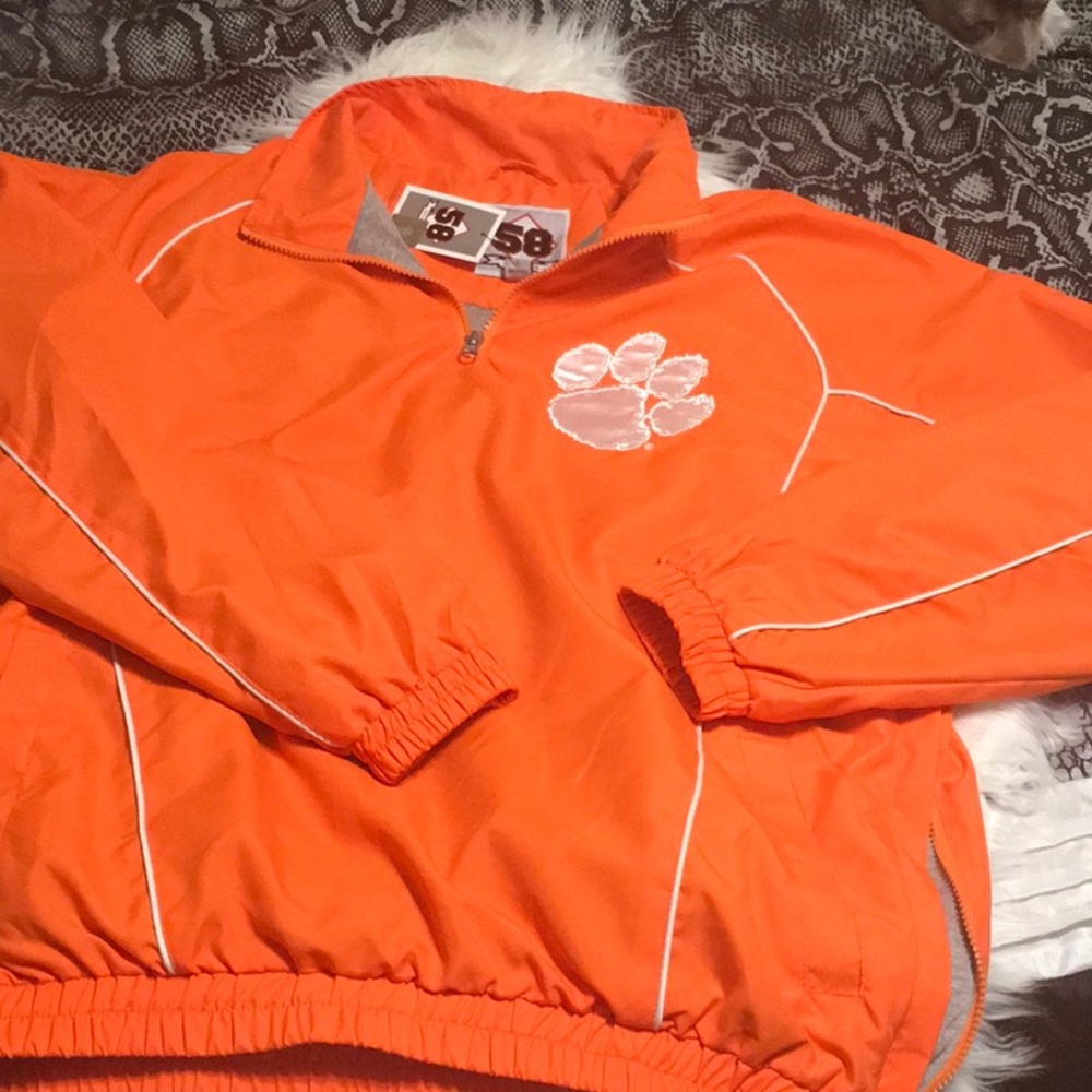 NEW CLEMSON PULLOVER WINDBREAKER STADIUM JACKET